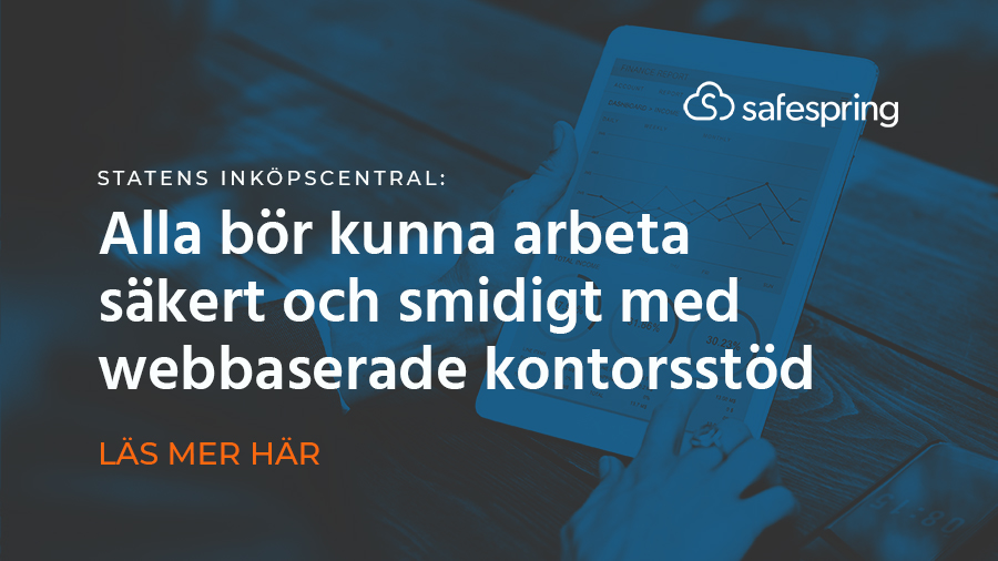 Safespring på stedet under præsentationen af foranalysen: webbaserede kontorpakker